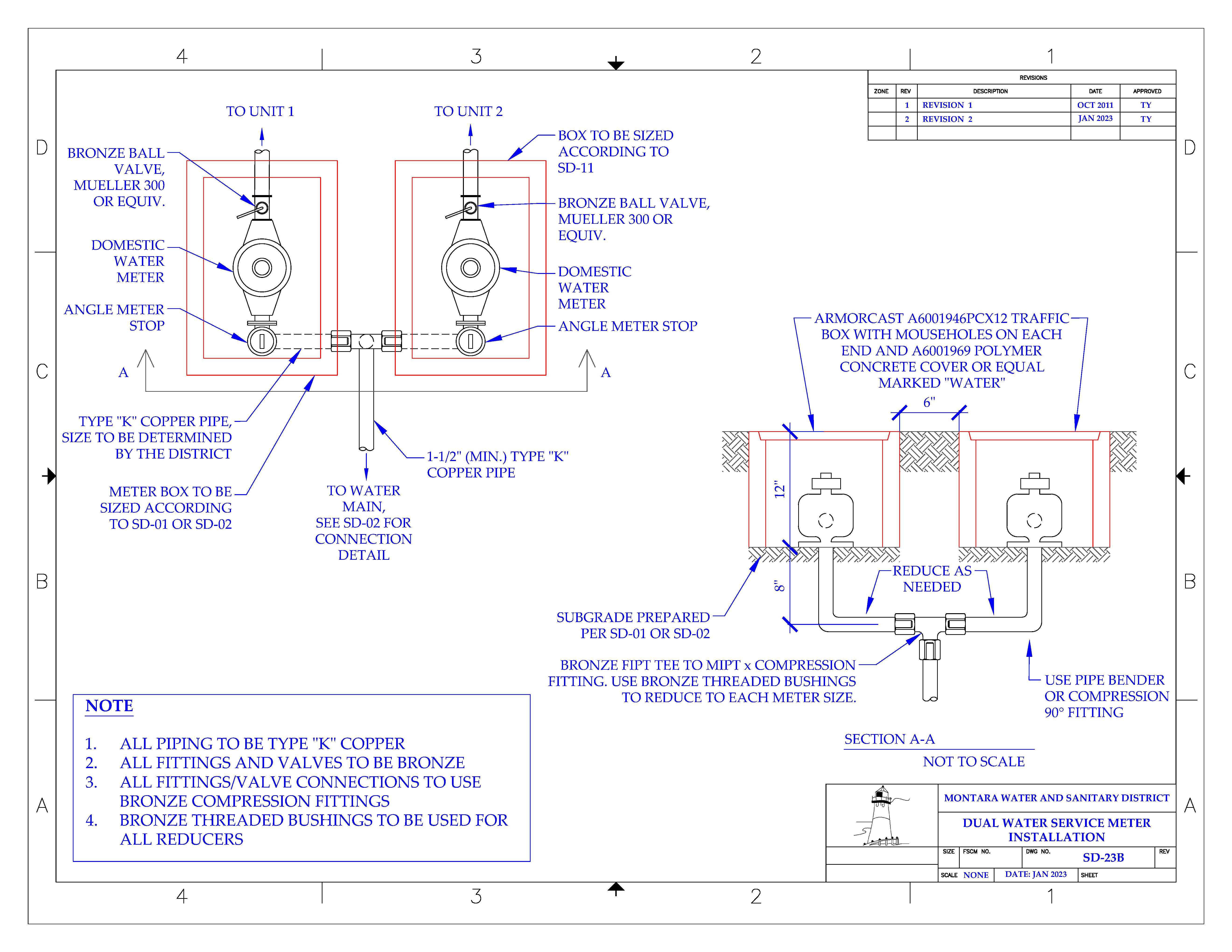 Dual Water Service Connection